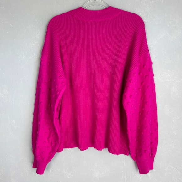 Vince Camuto size XXL knit sweater bobble stitch sleeve pink cotton blend NEW - Picture 7 of 13